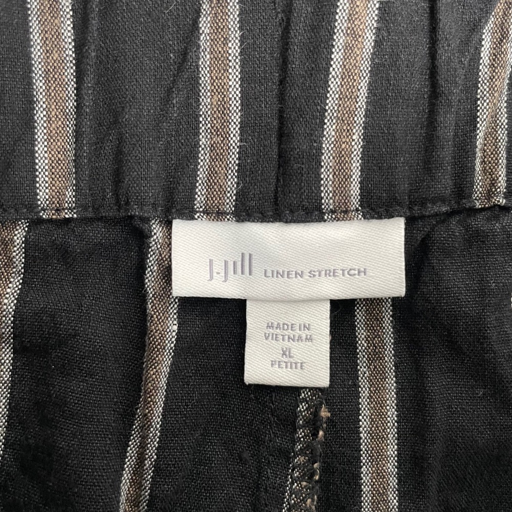 J Jill Wide Leg Linen Blend Pants Womens XL Petite Stripes Coastal Lightweight - Picture 3 of 11